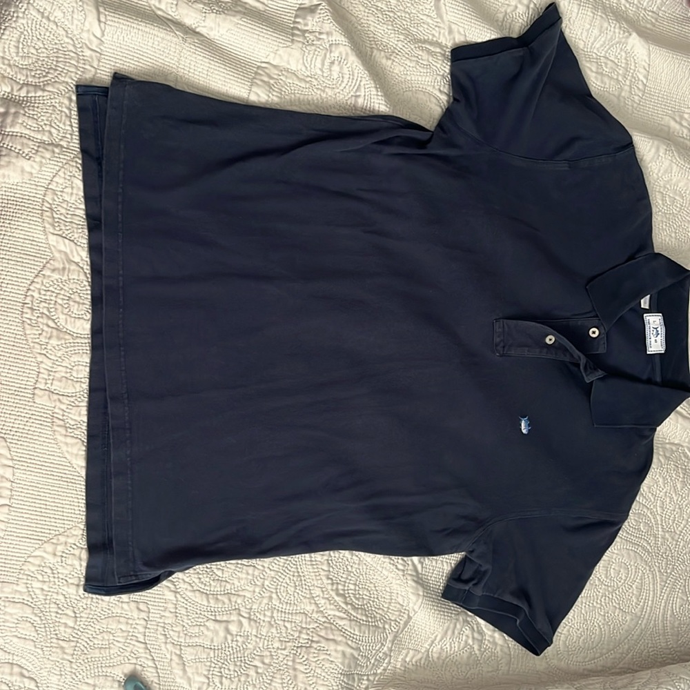Southern Tide Polo Shirt-Navy Blue-L/40